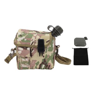 Outdoor Wasserflasche 1,5L Großes Fassungsvermögen Tragbar Flach Camping Wasserflasche mit Hüfttasche für