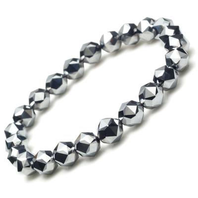 Étoile de Cristal Térahertz Officielle et Puissance Naturelle Lointaine Brute Apaisante Bracelet OVER-9, Facettée, 8mm, Inspecté ! Homme Femme Pierre, Pierre, Infrarouge,
