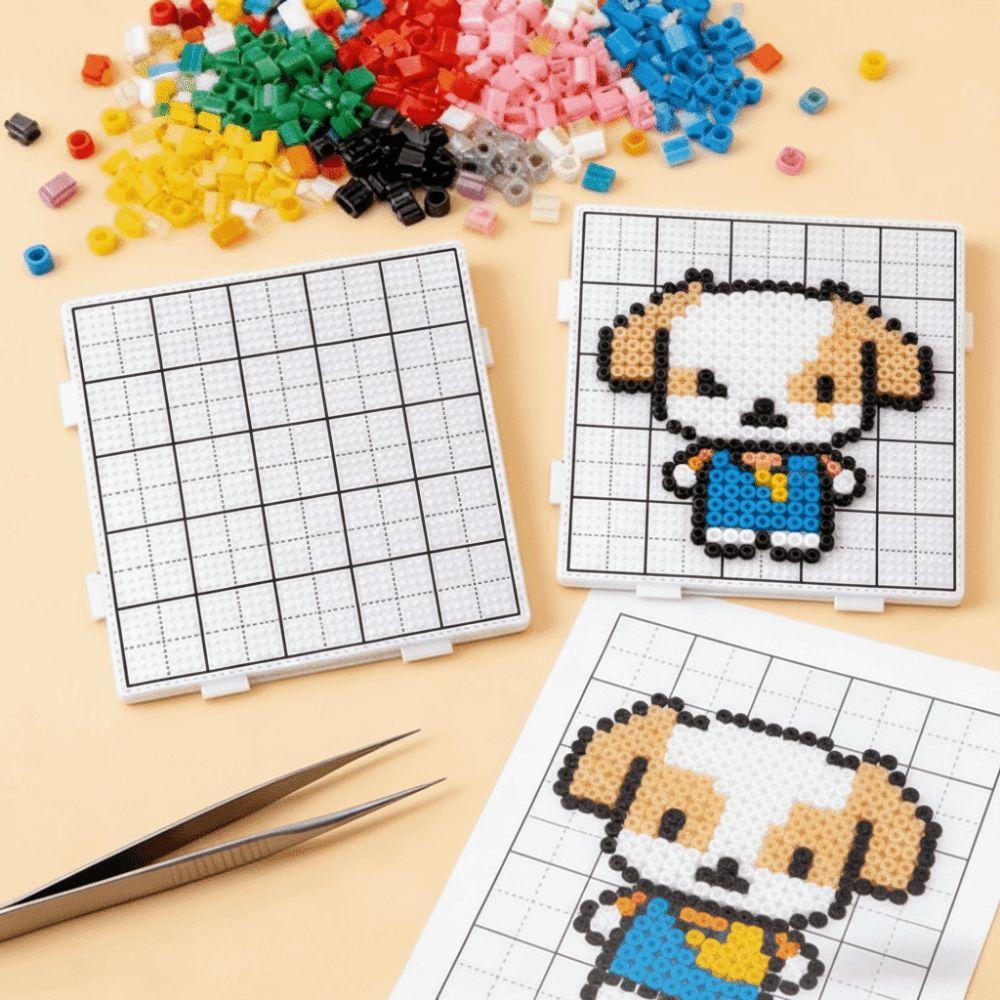 2Pcs with Black Line Fuse Beads Pegboards 2.6mm Beads Hama Beads Template Kids Craft