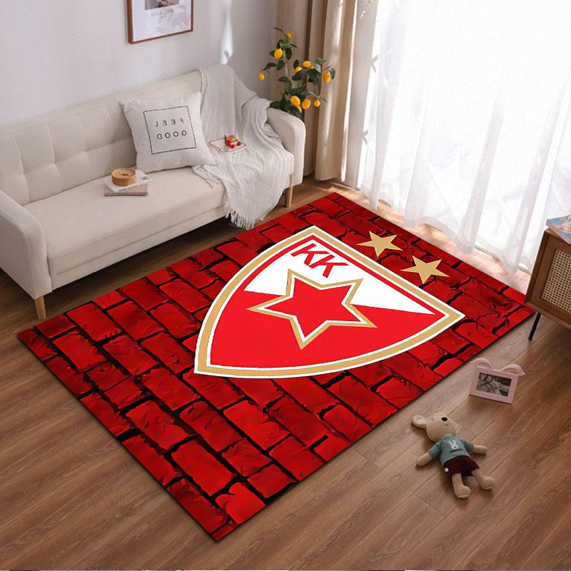 Red Star Emblem on Brick Wall suitable as a non-slip mat for the living room or bedroom sofa