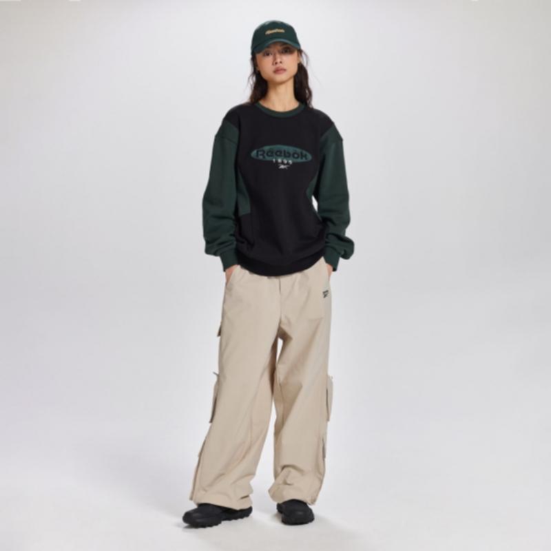 Reebok Heritage Colorblock Sweatshirt   Black Green Rets5fm42bk