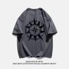 Summer Fashion Heavyweight Retro Men's English Letters 100% Cotton Printed Round Neck High-quality Casual Fitness Street T-shirt
