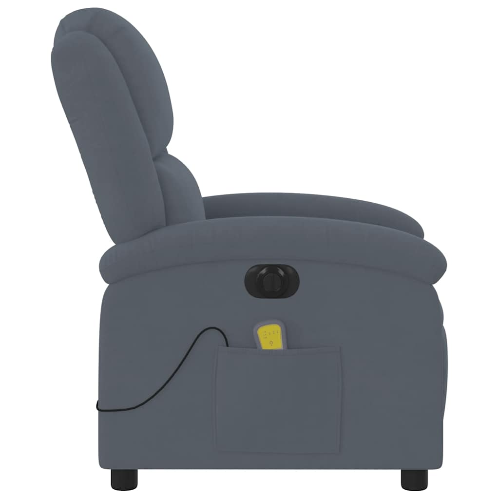 Electric Massage Chair Dark Grey Velvet