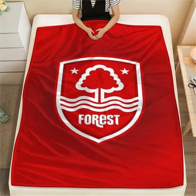 1 buc. Pătură de flanelă cu imprimeu Nottingham Forest FC, Calitate înaltă, Confortabilă pentru toate anotimpurile, Decor pentru casă, Căldură și confort, Perfectă pentru cadouri de Crăciun
