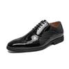 Men's Formal Gold Mirror Brogue Leather Shoes - Large Size, Lace-up Wedding Groom Attire