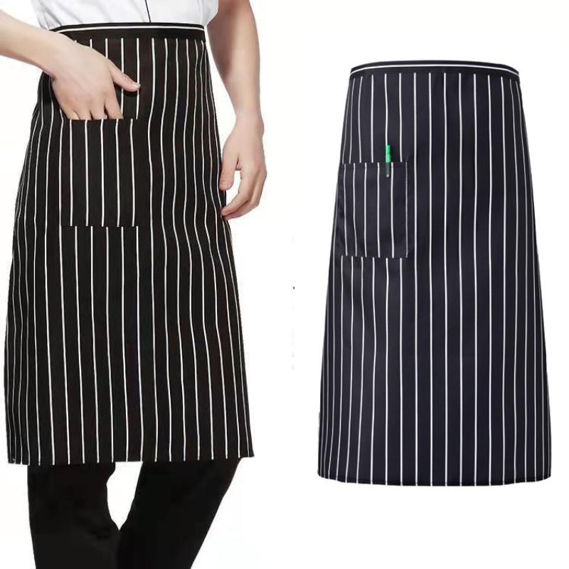 Half Waist Apron With Pocket Wear Resistant Short Apron For Restaurant Kitchen Cafe Work Use Home Baking Daily Cooking