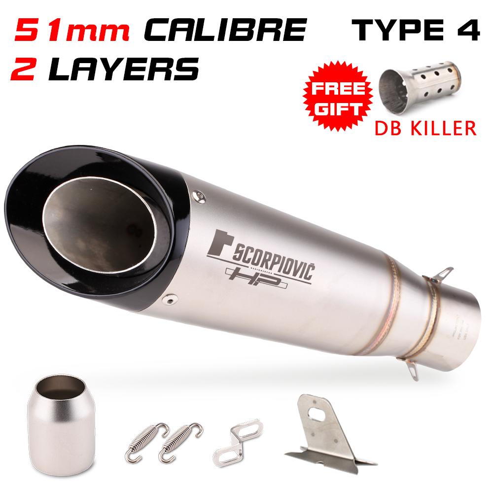 51MM 60MM Výfuková Moto Trubka Motocyklový VýfukovýTlumič S DB killerem Pro pcx 125 c650gt tmx530 cb500 z400 r3 mt07 cbr650 C22 C23
