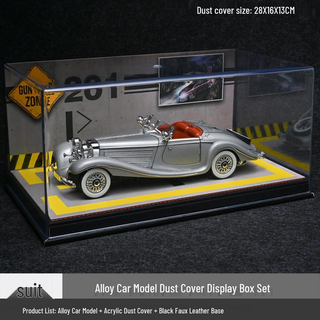 1/24 Mercedes-Benz 500K Modellauto aus Legierung mit Ton und Licht: Klassisches Retro-Ornament zum Zurückziehen, Geschenkbox zum Mittherbstfest
