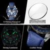 Herren Sportuhr Leuchtend Wasserdicht Chronograph Datum Lässig Herren Armbanduhr Leder Herren Quarzuhren