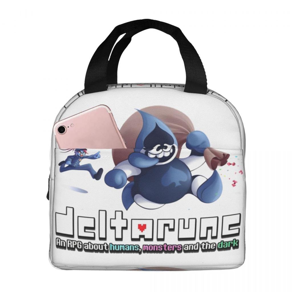 Deltarune Lancer Merch Insulated Lunch Bag For Picnic Ralsei Kris Food Storage Bag Portable Thermal Cooler Lunch Box