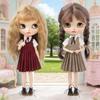 Blyth Puppenkleidung BJD Kleid Schuluniform Kariertes Kleid Kawaii JK Stil Outfit für OB24 YMY Licca Azone Modepuppen Zubehör