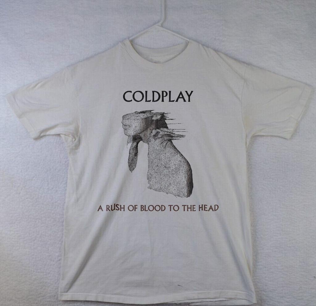 NEW! COLDPLAY Shirt A Rush of Blood to the Head Unisex White T-shirt Size S-5XL