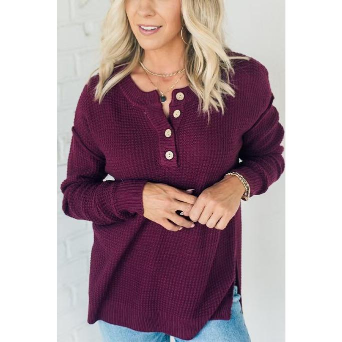 Autumn/winter Women's Loose Casual Half-collar Knit Sweater Is Fashionable and Versatile Long-sleeved Sweater