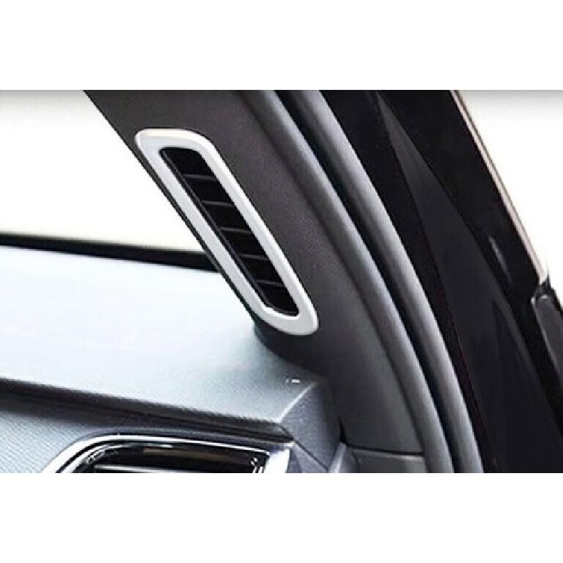 For Volvo XC90 2016- Matte Silver A Pillar Vent Air Outlet Frame Trim 2PCS