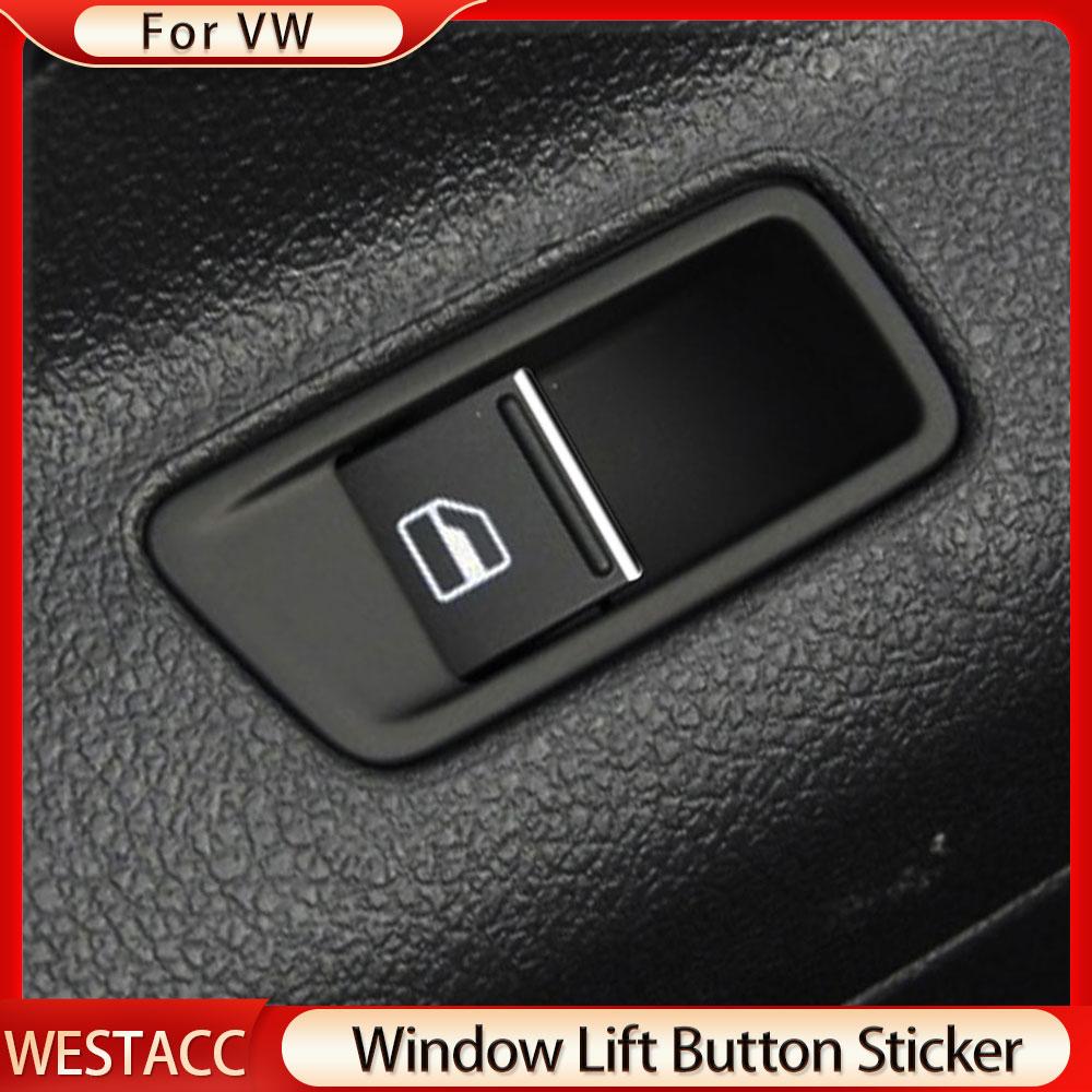 7Pcs/set Car Window Lift Button Sticker Sequin Trim for Volkswagen VW Tiguan 2018- Golf 7 MK7 7.5 2013 -