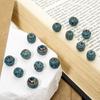 10 Pièces Alliage à Base de Zinc Perles Espacement Patinées Pour Fabrication de Bijoux DIY Charme Motif Rond Sculpté Cuivre Antique Bleu Fermoirs