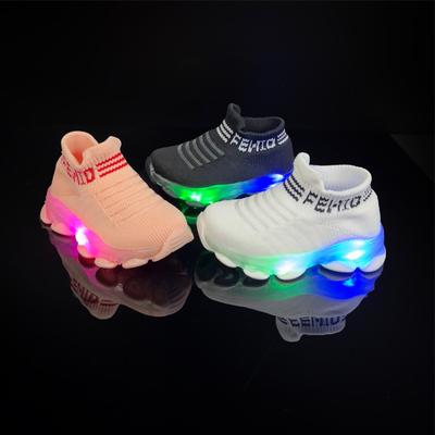 Kids Shoes Rechargeable Led Light Sole Casual Breathable Mesh Sneakers Size 21-30