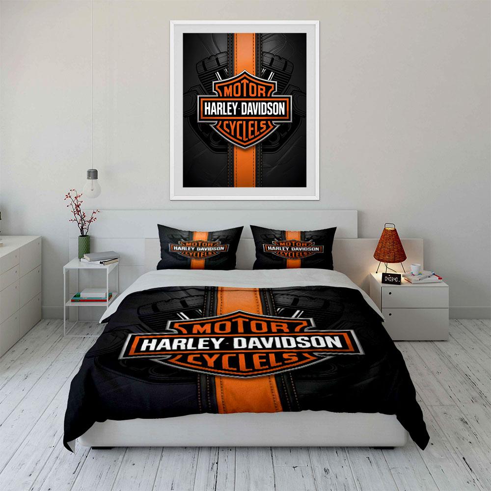 """Harley Davidson Black Bedding""" Biancheria da letto Copripiumino Set Copripiumino Federe (1 * Copripiumino 2 * Federe, senza piumino)