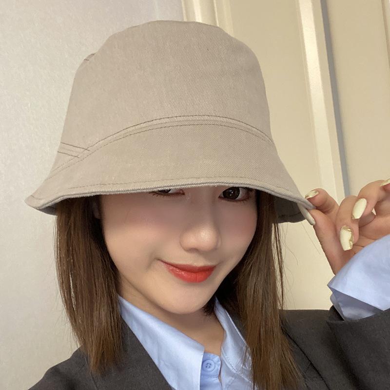 

Лицо-ведро панама женское лицо маленькая ретро шляпа панама закрытая шляпа M（56-58cm） бежевый