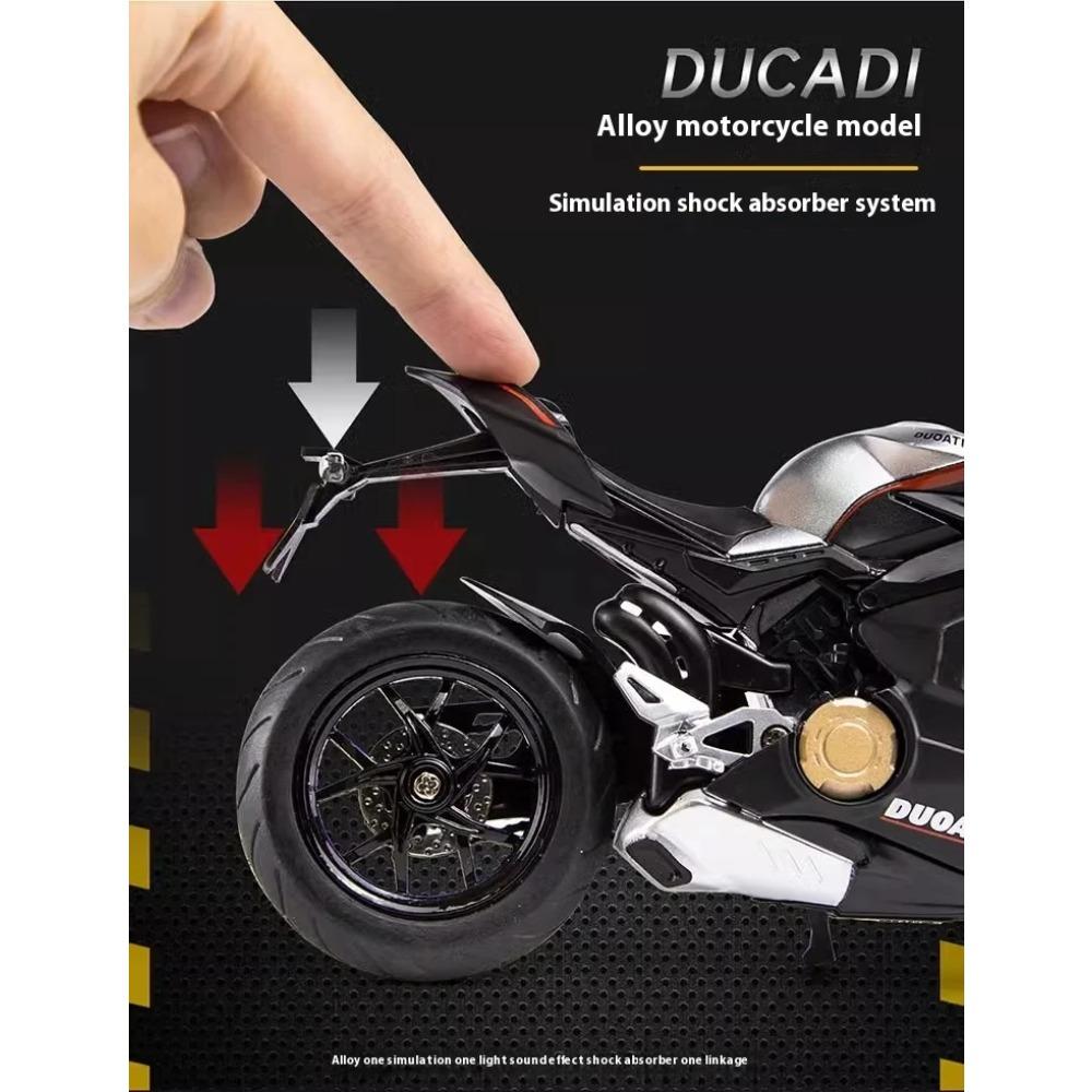 1/12 Ducati Panigale V4S Model Alloy Motorcycle Diecast Computer Desktop Ornaments Trendy Display Gift for Friend Kids Toys