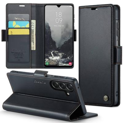 Magnetic Wallet Case for Samsung Galaxy A27, PU Leather Flip Cover, RFID Blocking Card Holder, Kickstand, Shockproof Slim Case
