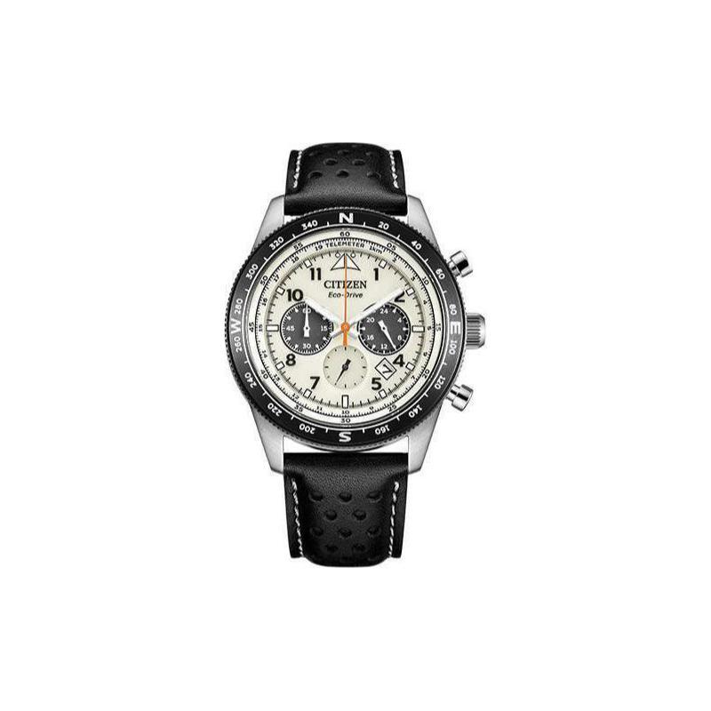 Citizen Reloj FF Light Movimiento de Cuarzo Alimentado por Luz Correa de Cuero de Vaca Relojes para Hombre Esfera Gris CA4559-13A