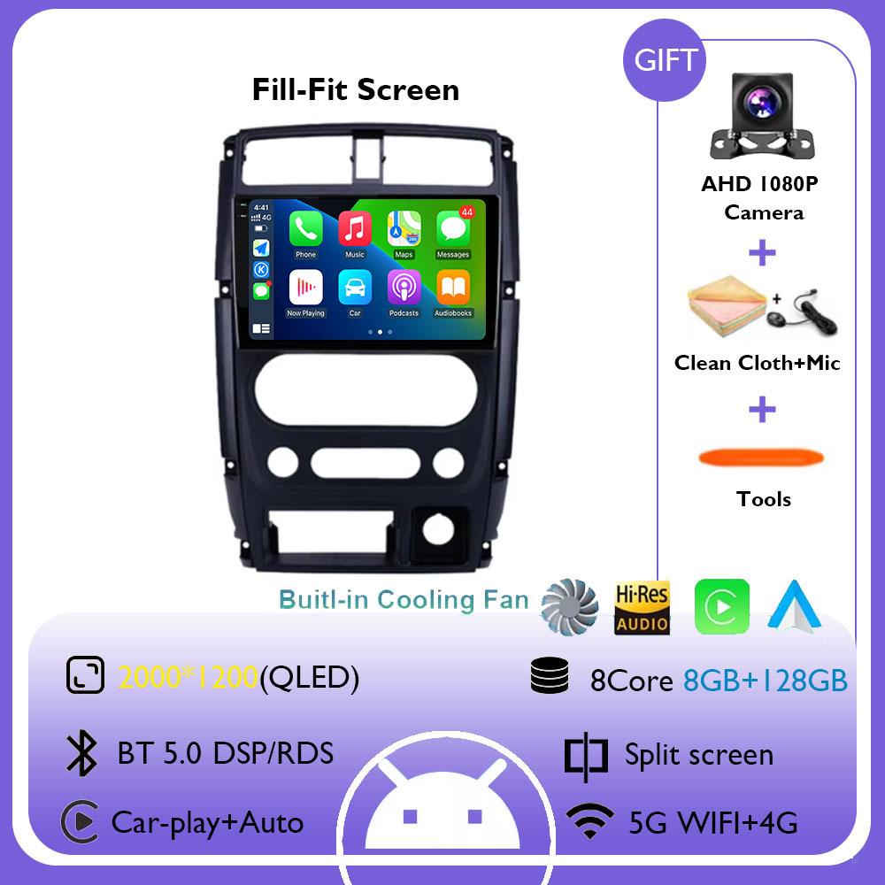 Android 14 Carplay Car Radio For Suzuki Jimny 3 2005 - 2019 Navigation GPS Multimedia Player WiFi+4G DSP Stereo BT 360 Camera