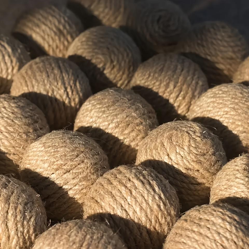 3pcs natural hemp ball box and chasing toy indoor cat products handmade cat ball, pet hemp rope ba