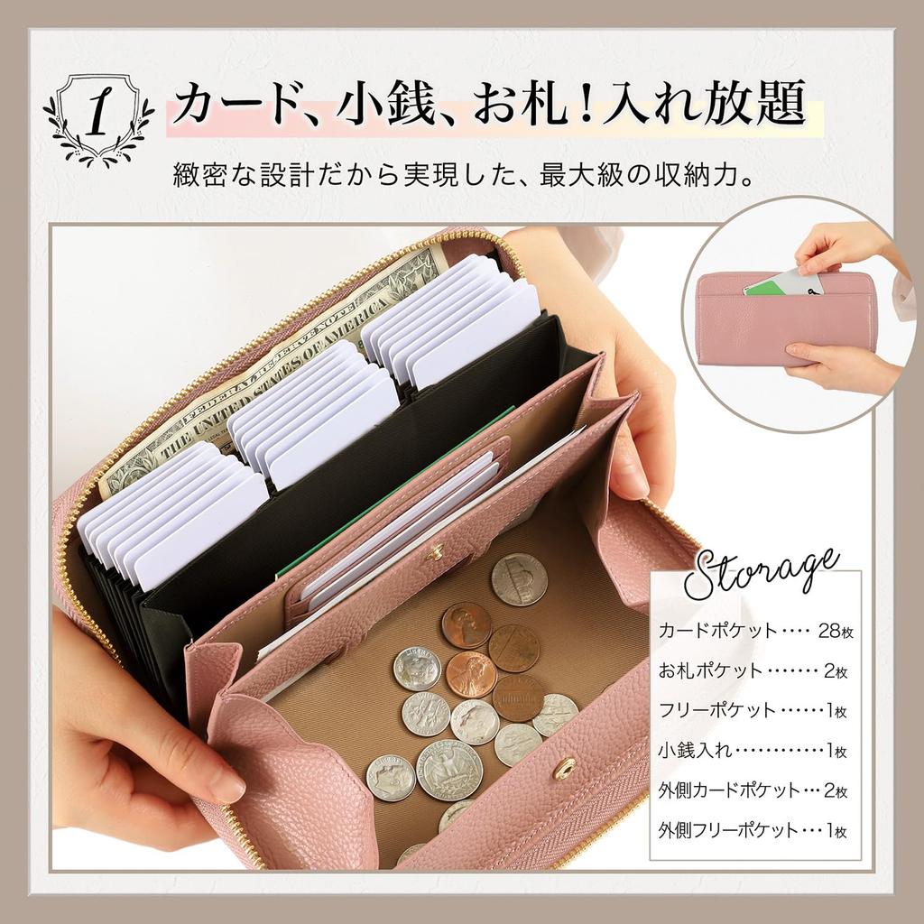 BLUE SINCERE Long Genuine Holds 30 Garcon Wallet Accordion Large RFID Shrink Leather Capty SW5 Women's Wallet, Leather, Cards, Style, Type, Capacity,