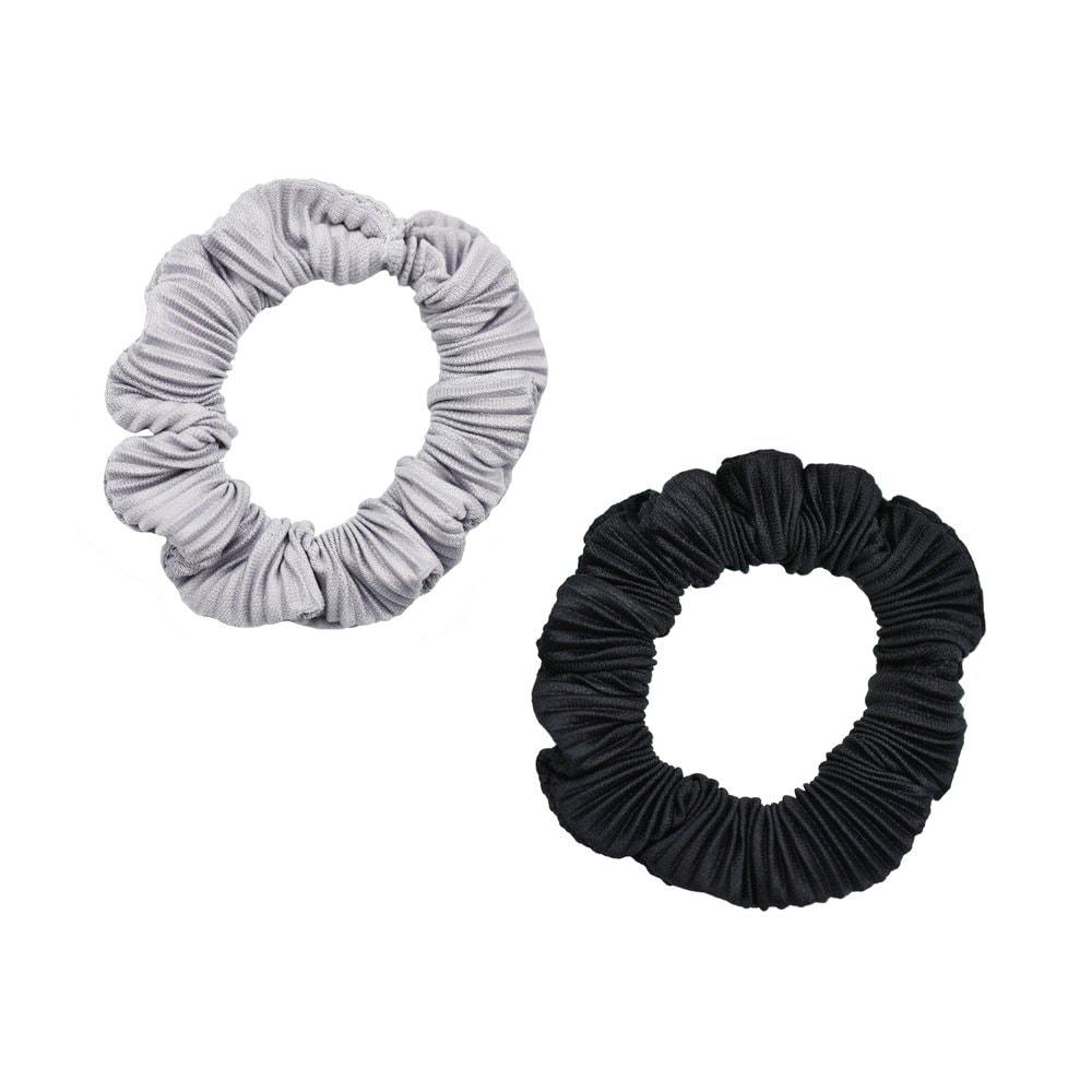 

Резинка-скранч с оборками_Черный дуэт