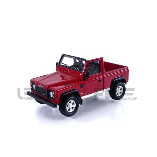 TrueScale Miniatures MINI GT 1/64 Scale Land Rover Defender 90 Pickup, Masai Red, Left-Hand Drive, Finished Model
