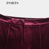 PORTS Women's Burgundy Velvet Straight-Leg Casual Pants