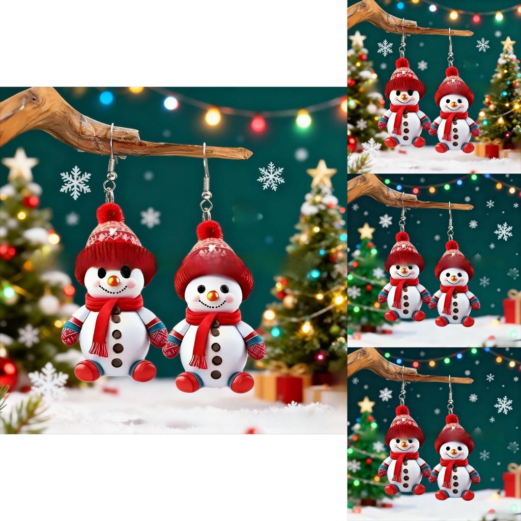 Winter Snowman Earrings With Silver Posts And Cute Design For Holiday Gift Giving