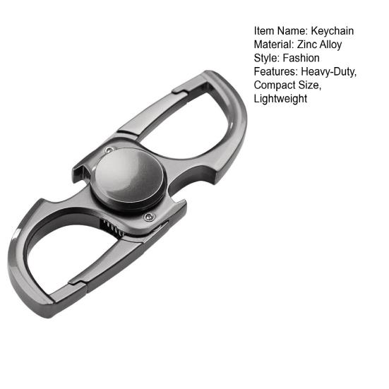 Car Keychain Heavy-Duty Metal Keychain Fidget Spinner with Bottle Opener 3-in-1 Stress Relief Multi-Functional Portable Key Ring Tool