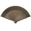 Folding pure bamboo set of two fan for women [KYOETSU] [Kyoetsu] fan, silk, plain, two-tone black, (fan, bag) (15)