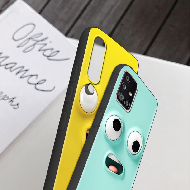 Cute Cartoons Funy Face Case For Samsung Galaxy A54 A52 A14 5G A53 A12 A13 A71 A23 A34 A33 A21s Phone Cover