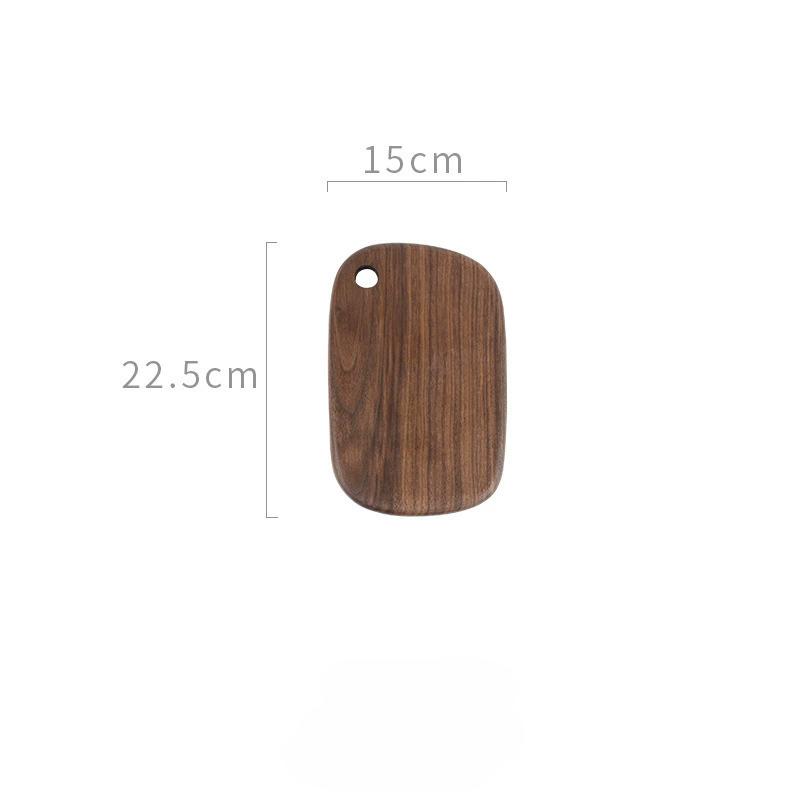 1pc Oval Wood Cutting Board, Solid Wood Black Walnut Wooden Chopping Boards for Bread, Vegetables & Fruits, Dinner Cheese Board with Hole,4 Size