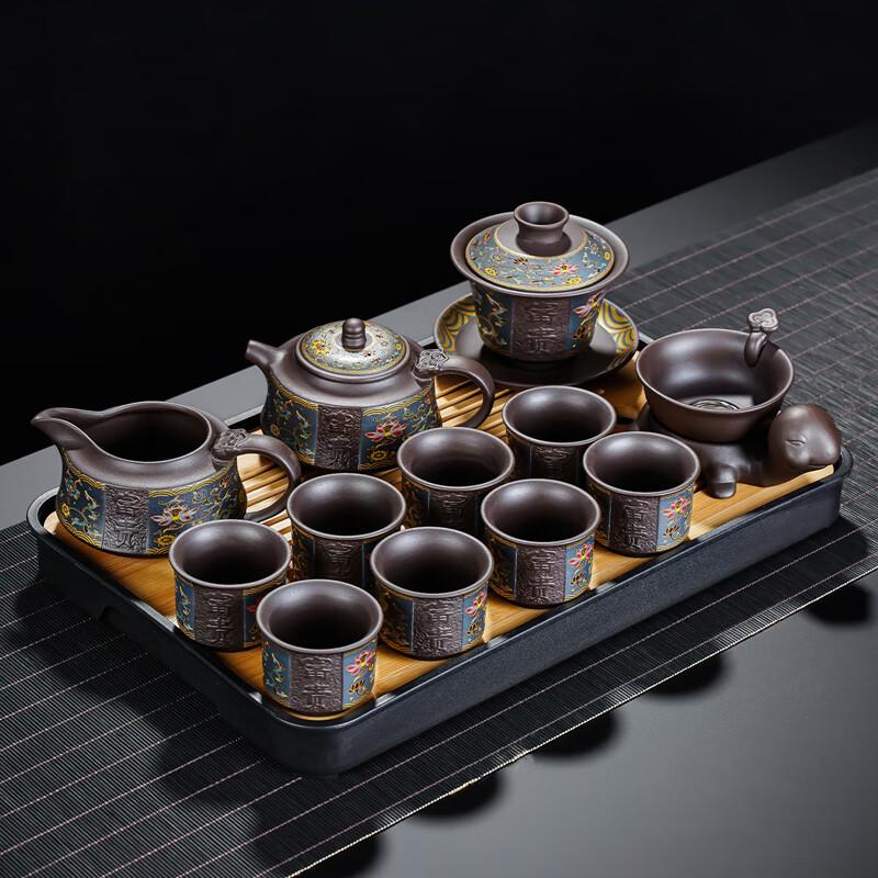 Lainuo Zisha Flower Blooming Wealth Tea Set