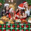 Plastic Christmas Tablecloth Snowman Snowflake Bronzing Disposable Tablecloths Table Decoration Disposable Table Cover Christmas