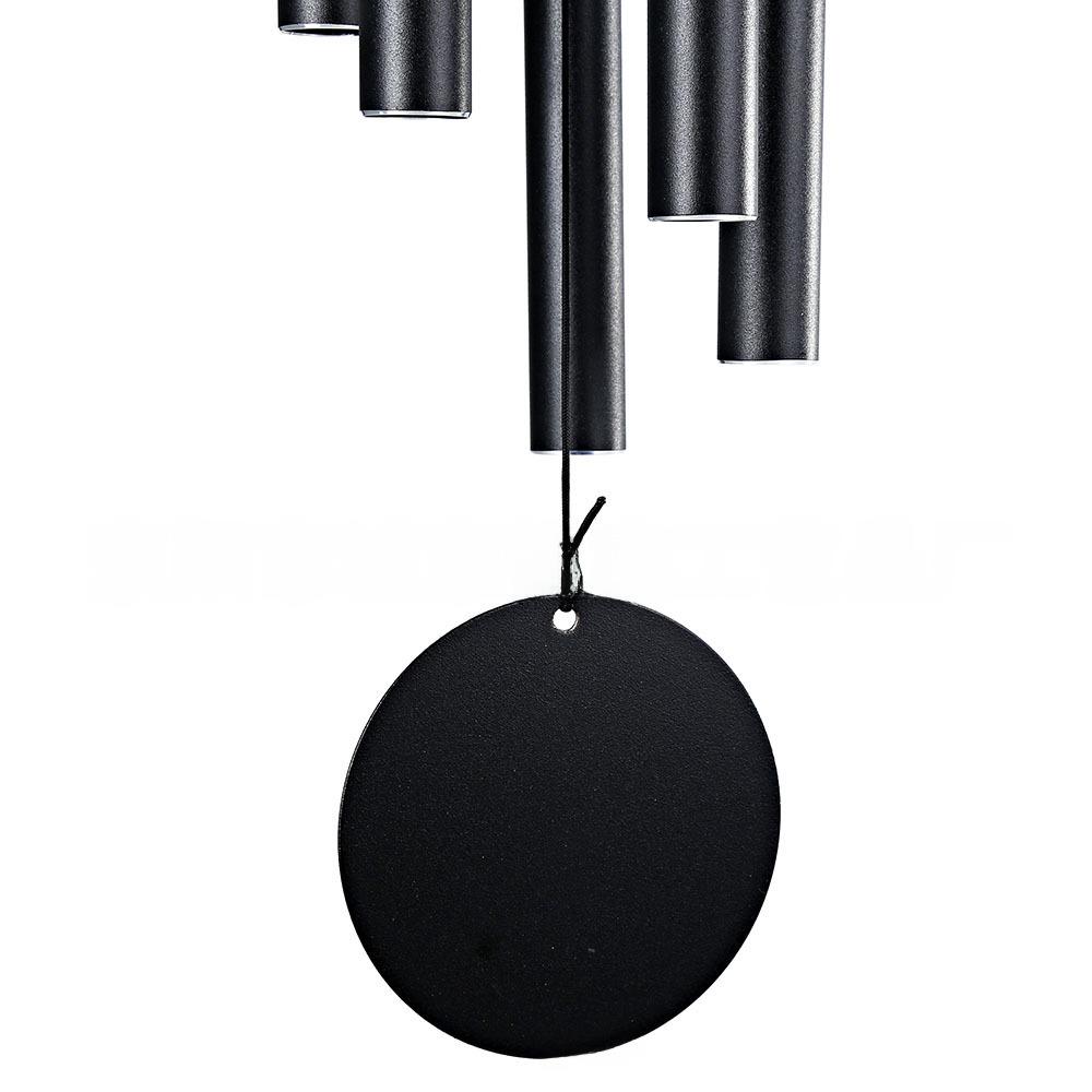 Ciondolo Campanello Eolico da Esterno in Alluminio - Decorazione da Giardino Nera