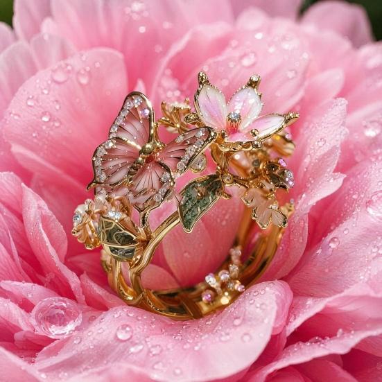 Flexibler Ring Leichte Legierung Fingerring Schmetterling Blumenform Verstellbare Öffnung Langlebig