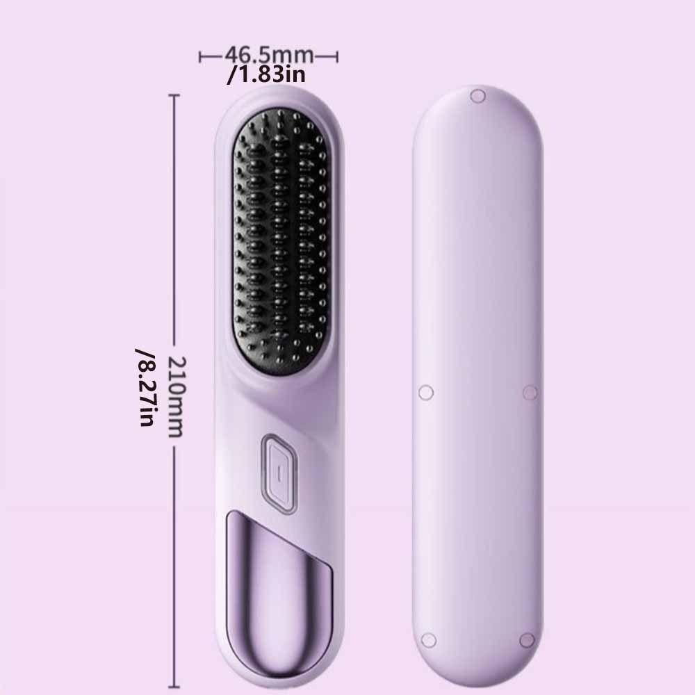 USB Rechargeable Electric Hair Brush 4-Levels Temperature Hot Comb Straightener  Straight Hair