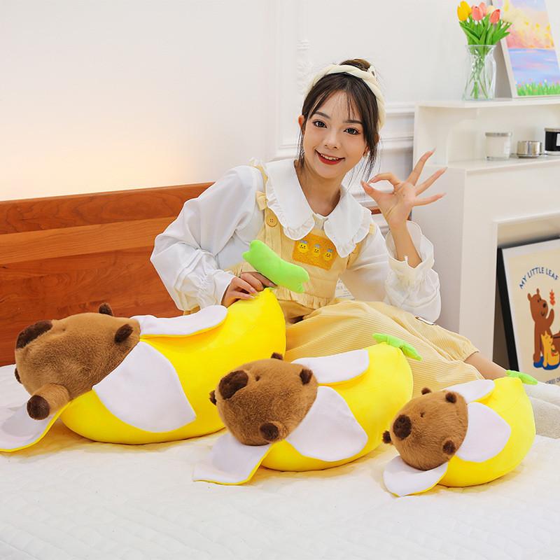 Capybara Plush Banana Toys Cartoon Animals Fill Doll Pillow Cushion Xmas Gifts