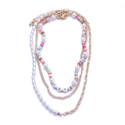 Accessories Multi-Layer Color Rice Beads Bohemian Geometric Pearl Fashion Temperament Versatile Necklace Women