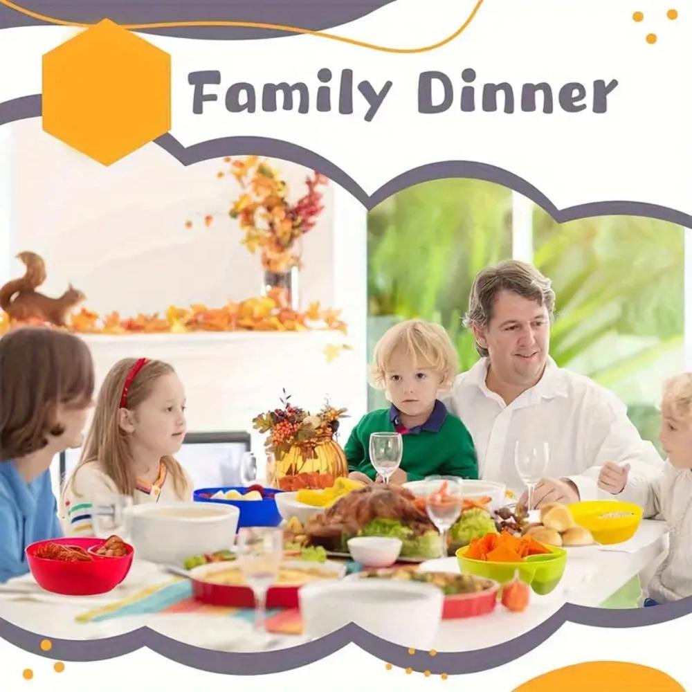 Divided Cereal Bowl 2 Grids Snack Bowl Portable French Fries Bowls Salad