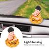 Buddha Ornament Solar Powered Light Energy Sensing Auto Nod Buddha Decoration for Home Car