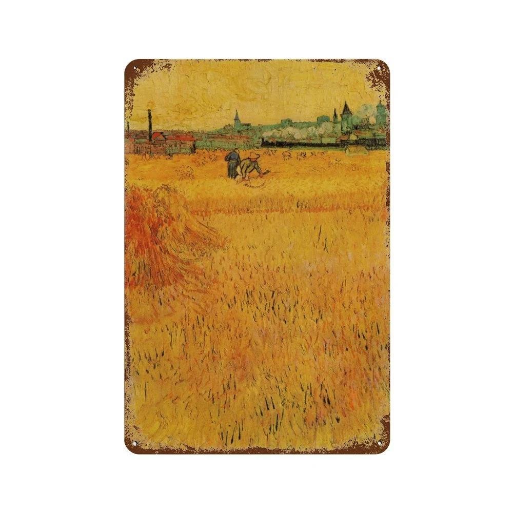 Affiche de Collection de Peintures à l'Huile Célèbres Vintage Décorative Van Gogh Plaque Métallique en Étain Pour Atelier Pièce de Maison Décoration Murale Artistique