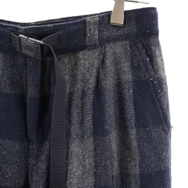 The North Face NT5867N Wool Blend Check Outdoor Pants WM Gray Women Used