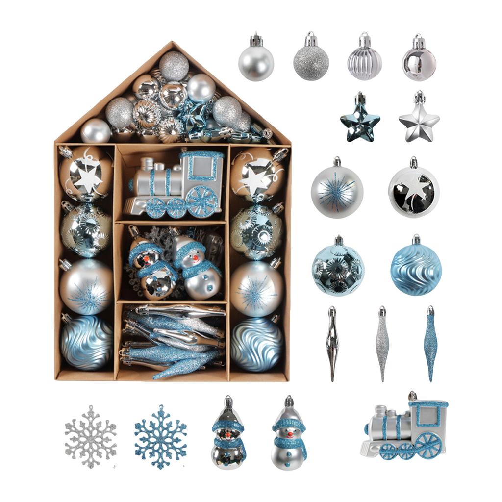 70% Painted Christmas Decorative Christmas-shaped Christmas Tree Ornaments, Electroplated Christmas Ball Set