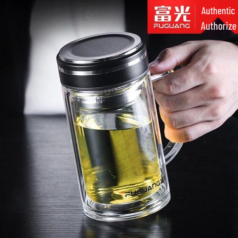 Fuguang X1924 Double-Layer Glass Office Tea Cup 340ml